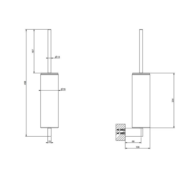 Gessi Origini Ершик настенный белый/Finox Brushed Nickel