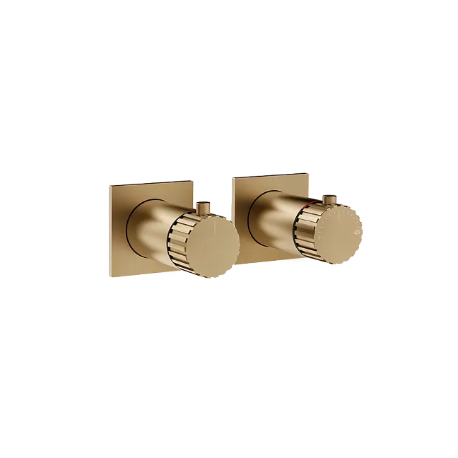 Gessi Incastri Термостат встраиваемый с переключателем на три потока, внешняя часть, цвет 726 Warm Bronze Brushed PVD