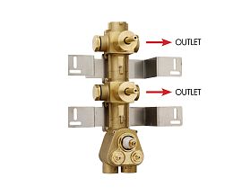 BOSSINI (2 OUTLETS) Скрытая часть для термостата HighFlow на 2 потребителя (установка вертикально/горизонтально) купить в Москве: интернет-магазин StudioArdo