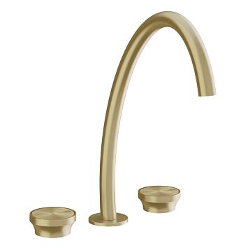 Gessi Origini Смеситель для раковины высокий на 3 отв, без донного клапана, Brushed Brass PVD