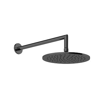 Gessi Верхний душ 250 мм., с настенным держателем 348 мм., Black Metal Brushed PVD