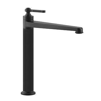 Gessi Venti20 Смеситель для раковины на 1 отверстие, однорычажный, высокий, в комплекте с донным клапаном, черный матовый