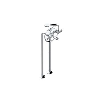 THG CORVAIR A MANETTES FIOR DI BOSCO Смеситель для ванны напольный, с ручным душем и шлангом 1500 мм., цвет: хром