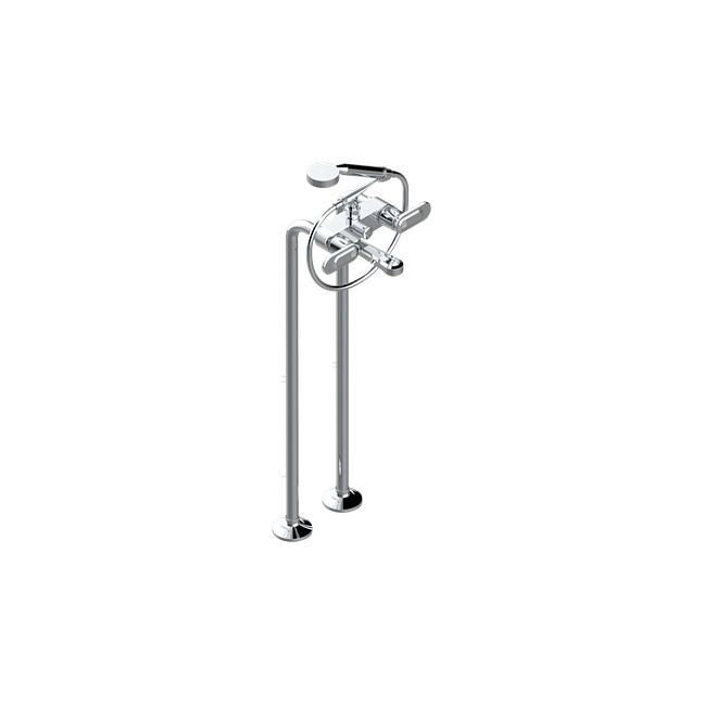 THG CORVAIR A MANETTES FIOR DI BOSCO Смеситель для ванны напольный, с ручным душем и шлангом 1500 мм., цвет: хром