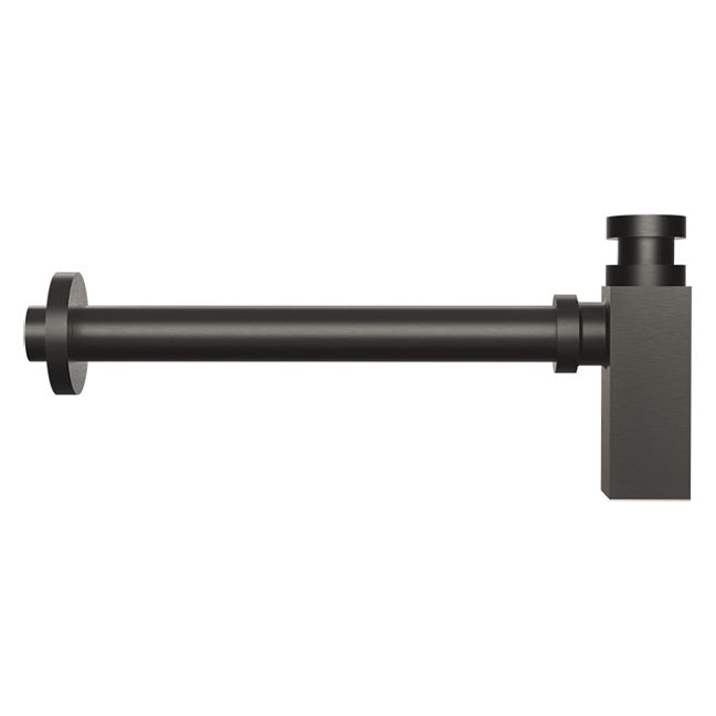 Gessi Eleganza Сифон для раковины квадратный, под донный клапан, Black Metal Brushed PVD