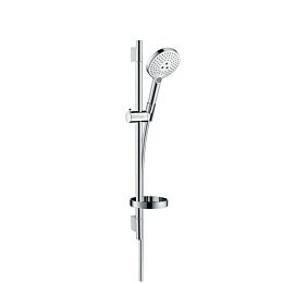 Душевой набор Hansgrohe Raindance Select S: штанга 65см., ручной душ 120, 3jet (Rain, RainAir, WhirlAir), мыльница, шланг, цвет: белый/хром купить в Москве: интернет-магазин StudioArdo