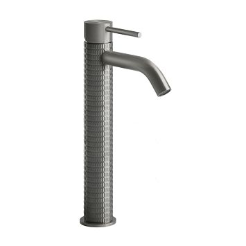 Gessi 316 Смеситель для раковины на 1 отверстие, высокий h=305мм, без донного клапана, излив 123мм, steel brushed