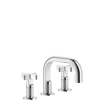 Gessi Inciso Смеситель для раковины на 3 отверстия с донным клапаном, излив 140мм, h=145мм, хром
