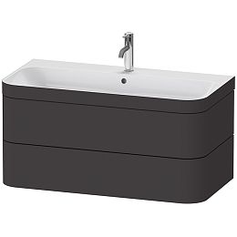 Duravit HAPPY D.2 PLUS Комплект мебели 975х490х468 мм, 2 ящ, с 1 отв для смес, в компл.с сиф и донным клап, раковина bi-color, цвет: Графит супермат купить в Москве: интернет-магазин StudioArdo