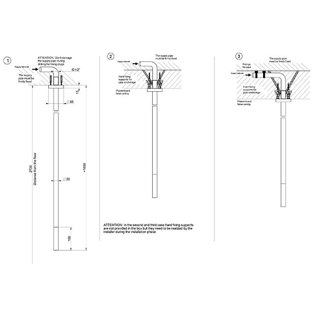 Gessi 316 Излив потолочный с удаленным управлением (не входит в комплект), Black XL