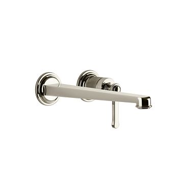 Gessi Venti20 Смеситель для раковины настенный, встраиваемый, однорычажный, излив 243 мм., внешняя часть, Nickel PVD