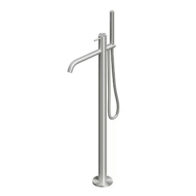 QuadroDesign Source/Ottavo 1262AS/1 Смеситель для ванны напольный, цвет brushed stainless steel