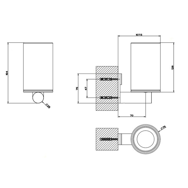Gessi 316 Стакан настенный, белый/steel brushed