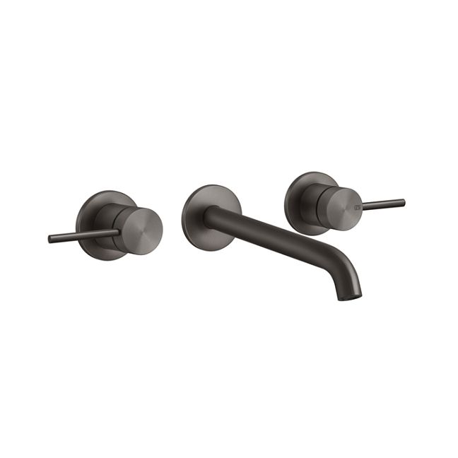 Gessi 316 Встраиваемый смеситель с изливом 200-180мм (внешние части), brushed black metal pvd