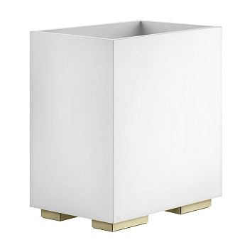 Gessi Rettangolo Корзина для мусора белая, Brass Brushed PVD