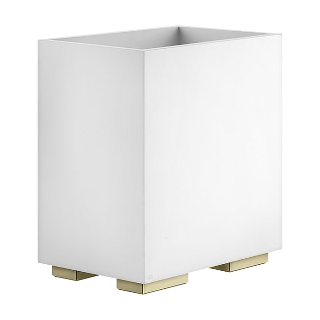 Gessi Rettangolo Корзина для мусора белая, Brass Brushed PVD