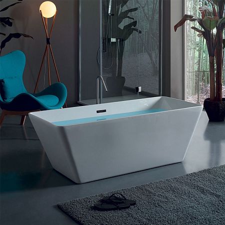 Ванна свободностоящая KERASAN EGO акриловая  160х70х55см в комплекте со сливом Clic-clac, цвет белый