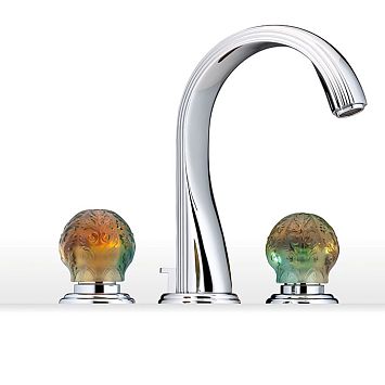 THG Flore Смеситель для раковины, 3 отв., цвет: хром/хрусталь