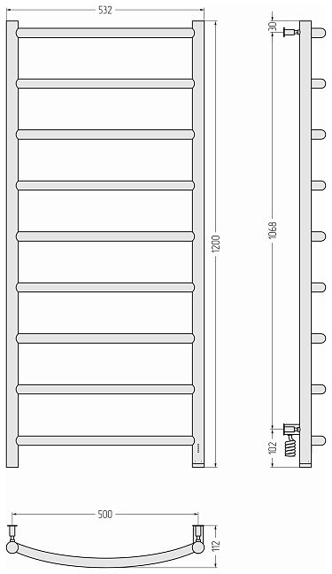 Сунержа Галант 4.0 Полотенцесушитель электрический 120x50 Золотой шёлк
