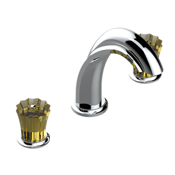 Смеситель для ванны THG Mille Nuits - Champagne crystal на 3 отверстия устанавливаемый на борту - излив ГОЛИАФ