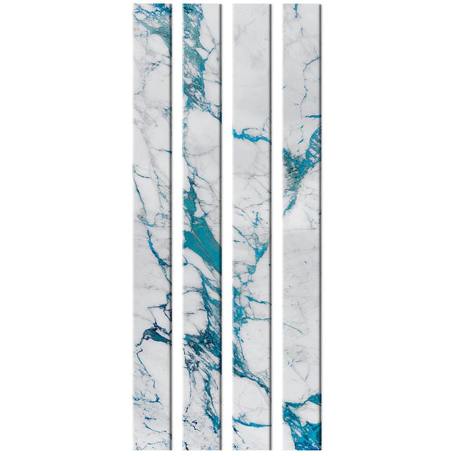 Стеклянный профиль Sicis You Glass  Electric Marble Cal Turchese 26,2 x 300 x 6 мм