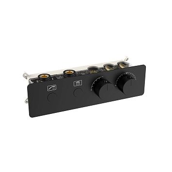 Nemo NM-8051MB Термостатический встраиваемый смеситель для душа из стены на 2 потребителя, MATTE BLA