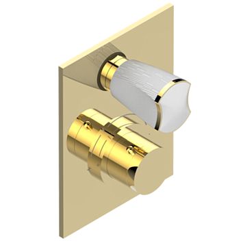 THG Infini Porcelaine Blanche Смеситель для душа, встраиваемый, термостатический, с запорным вентилем, внешняя часть, цвет: Matt gold PVD