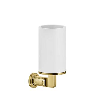 Gessi Inciso Стакан настенный, белый/золото