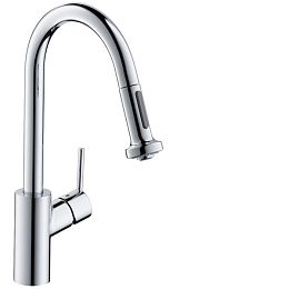 Смеситель для кухни Hansgrohe Talis M52 на 1 отв, поворотный излив: 22.2см с вытяжным душем, 2jet, h:22.6см, sBox, устан.около окна, цвет: хром купить в Москве: интернет-магазин StudioArdo