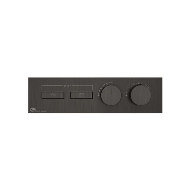 Gessi Hi-Fi Термостат для душа, с включением до 2 источников одновременно (внешняя часть), Black Metal Brushed PVD