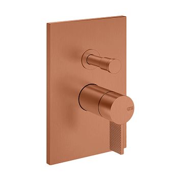 Gessi Inverso Diamantato Внешняя часть настенного смесителя на 2 выхода с перекл ванна/душ, Copper Brushed PVD