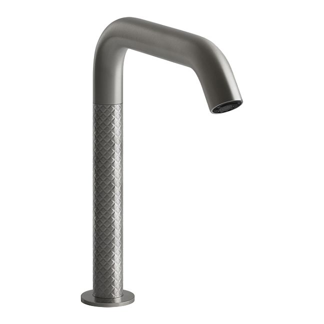 Gessi 316 Intreccio Смеситель для раковины, электронный, с кран-фильтром для регулировки температ и напора воды, выс излива 230 мм, Steel Brushed