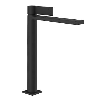 Gessi Inverso Diamantato Смеситель для раковины высокий с донным клапаном Stop Go и соединительными шлангами, Matte Black
