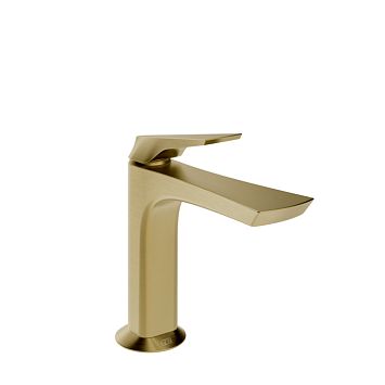 Gessi Ventaglio Смеситель для раковины с донным клапаном Stop Go и соединительными шлангами, Brass Brushed PVD