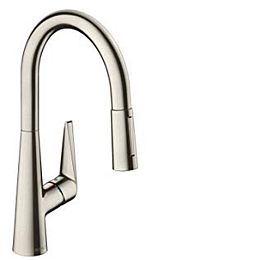 Смеситель для кухни Hansgrohe Talis M51 на 1 отв, поворотный излив: 21.3см с вытяжным душем, 2jet, h:18.5см, цвет: нержавейка купить в Москве: интернет-магазин StudioArdo