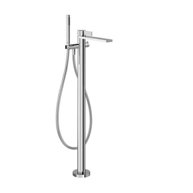 Gessi Inverso Rigato Внешняя часть напольного смесителя для ванны с перекл и ручным душем , хром