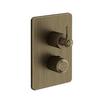 Gessi Venti20 Смеситель встраиваемый, термостатический, с переключателем на 2 положения, внешняя часть, Antique Brass