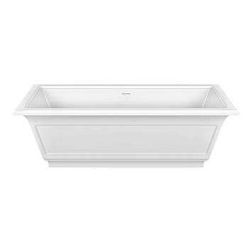 Gessi Eleganza Ванна отдельностоящая 180х85см, со сливом-переливом, матовый белый