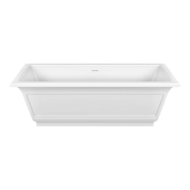 Gessi Eleganza Ванна отдельностоящая 180х85см, со сливом-переливом, матовый белый