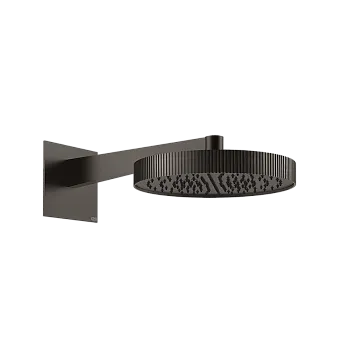 Gessi Incastri Верхний душ круглый d-300мм, с держателем L-375мм, цвет 707 Black Metal Brushed PVD