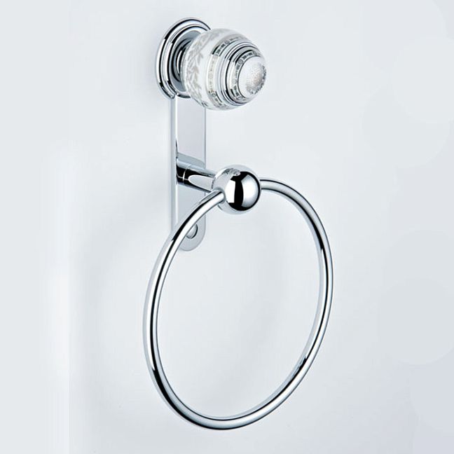 THG Marquise porcelaine blanche Полотенцедержатель - кольцо 18см., подвесной, цвет: хром/платина/белый фарфор