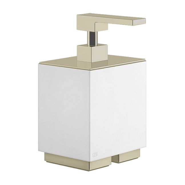 Gessi Rettangolo Дозатор для жидкого мыла настольный белый, Warm Bronze Br PVD
