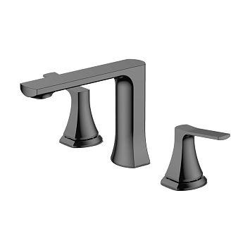 Nemo NM-1315-BGM Смеситель для раковины на 3 отверстия с донным клапаном BRUSH GUN METAL