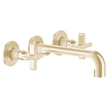 Gessi Inciso Встраиваемый смеситель для раковины на 3 отверстия с изливом 210-190мм (внешние части), золото