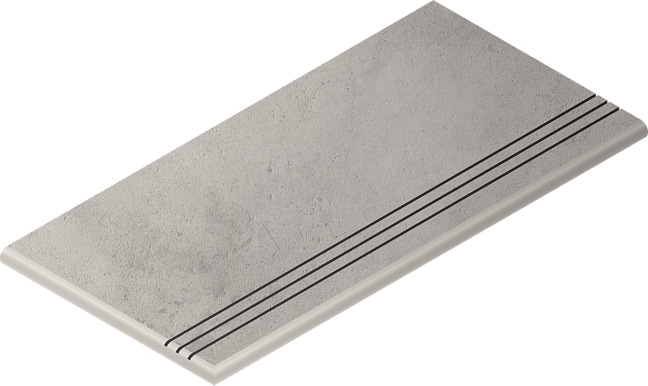 Italon Керамогранитная ступень Millennium X2 Gradino Round SX Silver 30x60 Grip