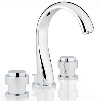 THG Diplomate Smooth Rings Смеситель для раковины на 3 отверстия, с донным клапаном, цвет: хром