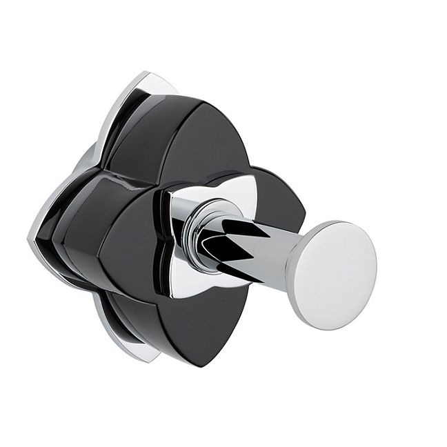 THG P&eacute;tale de cristal noir Крючок подвесной, длинный, цвет: хром/черный хрусталь