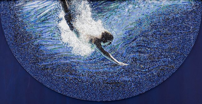 Художественное панно из стеклянной мозаики Погружение ART NATURA 300x150см, смальта
