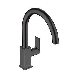 Hansgrohe Vernis Shape M35 Кухонный смеситель однорычажный 260 с поворотным изливом черный купить в Москве: интернет-магазин StudioArdo