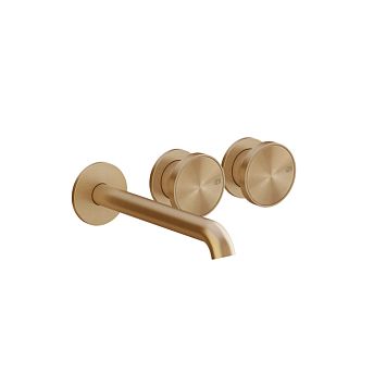 Gessi Origini Смеситель для раковины встраиваемый с изливом на 3 отв, в компл с отд вставкой, Warm Bronze Br. PVD (внешняя часть)